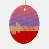 Kleine rote Herz-Band-Foto-Verzierung Keramikornament (Rechts)