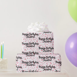 Kleine rote Herzen, Benutzerdefiniertes Happy Birt Geschenkpapier