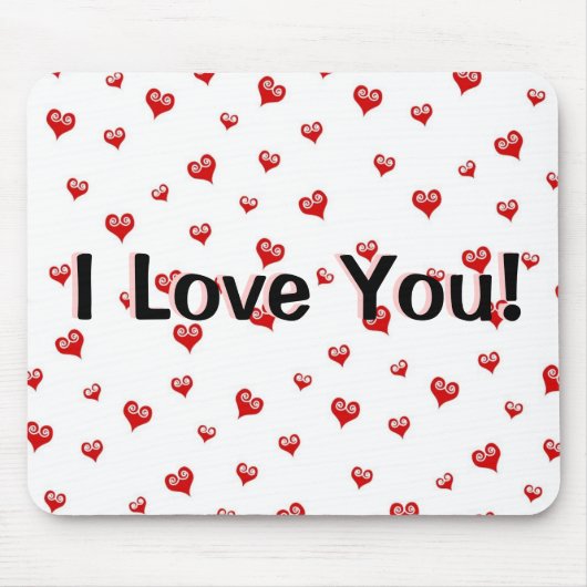 Kleine rote Herzen Ich Liebe Sie Mousepad (Vorne)