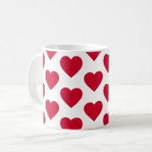 Kleine rote Herzen Kaffeetasse (Vorderseite Links)