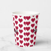 Kleine rote Herzen Muster Happy Valentines Day Pappbecher (Rechts)