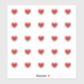 Kleine Rote Herzsticker Aufkleber (Blatt)