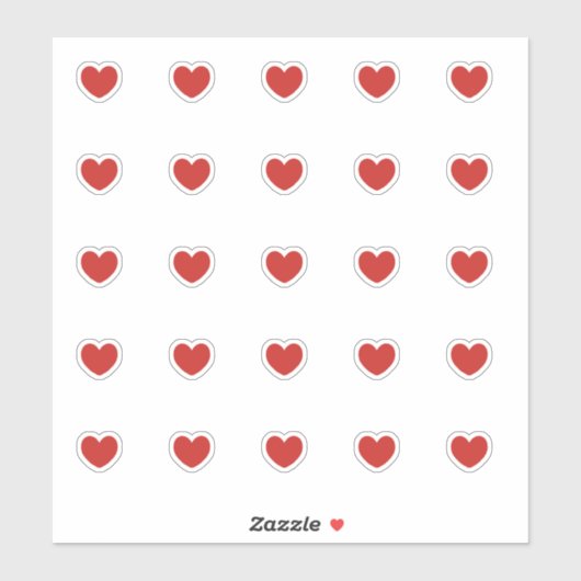 Kleine Rote Herzsticker Aufkleber (Blatt)