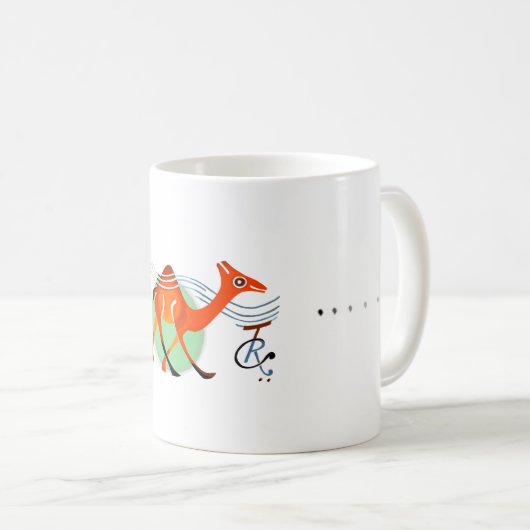 Kleine rote Kamel-Tasse Kaffeetasse (VorderseiteRechts)