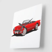 Kleine rote Korvette Quadratische Wanduhr (Winkel)