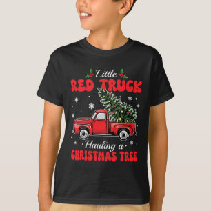 Kleine rote Lastwagen transportieren Santas Weihna T-Shirt