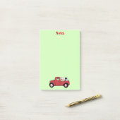 Kleine rote LKW-Kuh Post-it Klebezettel (Auf Schreibtisch)