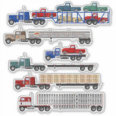 Kleine rote LKW und Big Rig Stickers Aufkleber (Vorderseite)