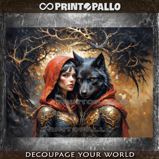 Kleine rote Motorhaube: eine Prinzessin und ein Kö Seidenpapier