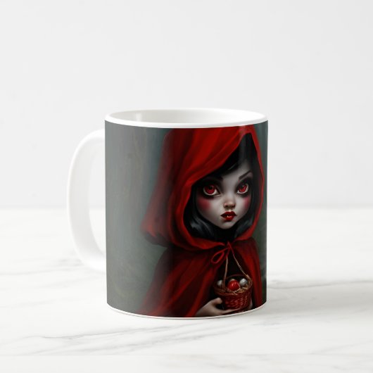 Kleine rote Motorhaube Kaffeetasse (Vorderseite Links)