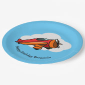 Kleine rote Papierplatte Pappteller (Schrägansicht)