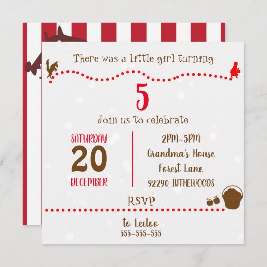 Kleine rote Reithaube Party Einladung (Vorne/Hinten)