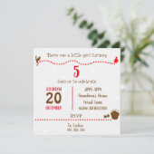 Kleine rote Reithaube Party Einladung (Stehend Vorderseite)