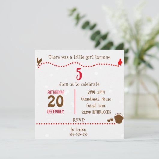 Kleine rote Reithaube Party Einladung (Stehend Vorderseite)