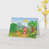 Kleine rote Reithose, Grußkarte Karte (Gelbe Blume)