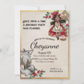 Kleine rote Reithose mit schwarzem Haar Einladung (Vorderseite)