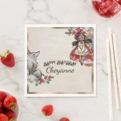 Kleine rote Reithose mit schwarzem Haar Serviette (Beispiel)