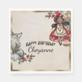 Kleine rote Reithose mit schwarzem Haar Serviette (Vorderseite)