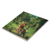 Kleine rote Reithose, schöne Kunstmalerei Fliese (Seite)