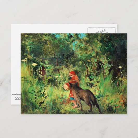 Kleine rote Reithose, schöne Kunstmalerei Postkarte (Vorne/Hinten)