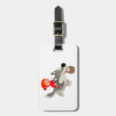 Kleine rote Reithose und der Wolf-Gepäckanhänger Gepäckanhänger (Vorderseite vertikal)