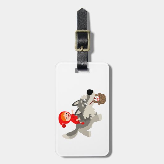 Kleine rote Reithose und der Wolf-Gepäckanhänger Gepäckanhänger (Vorderseite vertikal)