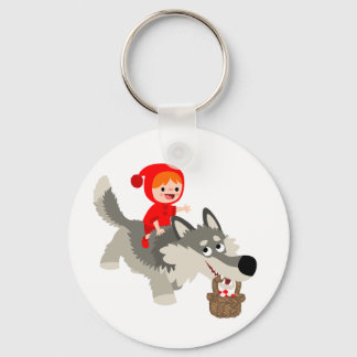 Kleine rote Reithose und der Wolf-Schlüsselanhänge Schlüsselanhänger