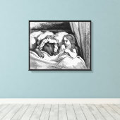 Kleine rote Reithose und die große böse Wolfskette Leinwanddruck (Insitu (Holzboden))