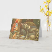 Kleine rote Reithose, Vintage Märchen Karte (Gelbe Blume)