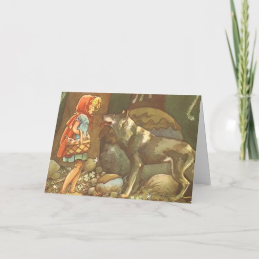 Kleine rote Reithose, Vintage Märchen Karte (Vorderseite)