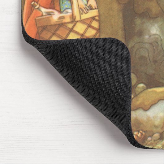 Kleine rote Reithose, Vintage Märchen Mousepad (Ecke)