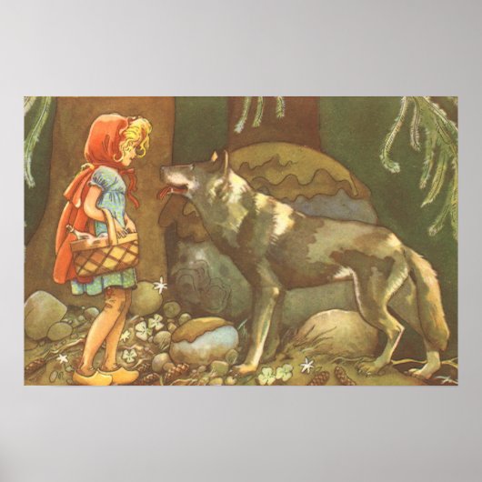 Kleine rote Reithose, Vintage Märchen Poster (Vorne)