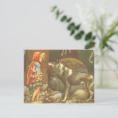 Kleine rote Reithose, Vintage Märchen Postkarte (Stehend Vorderseite)