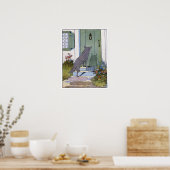 Kleine rote Reithose: Wolf an der Tür Poster (Küche)