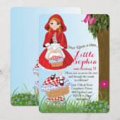 Kleine Rote Reitstall Einladungen zum Geburtstag (Vorne/Hinten)