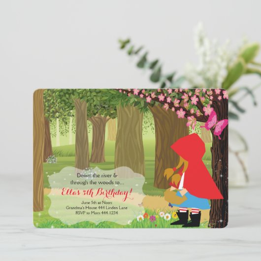 Kleine Rote Reitstall Einladungen zum Geburtstag (Stehend Vorderseite)