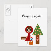 Kleine rote Reitstall trifft auf den Vampire Eclai Postkarte (Vorne/Hinten)