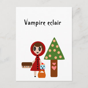 Kleine rote Reitstall trifft auf den Vampire Eclai Postkarte
