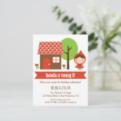 Kleine Rote Riding Hood Geburtstagsparty Einladung (Stehend Vorderseite)