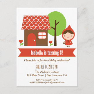 Kleine Rote Riding Hood Geburtstagsparty Einladung