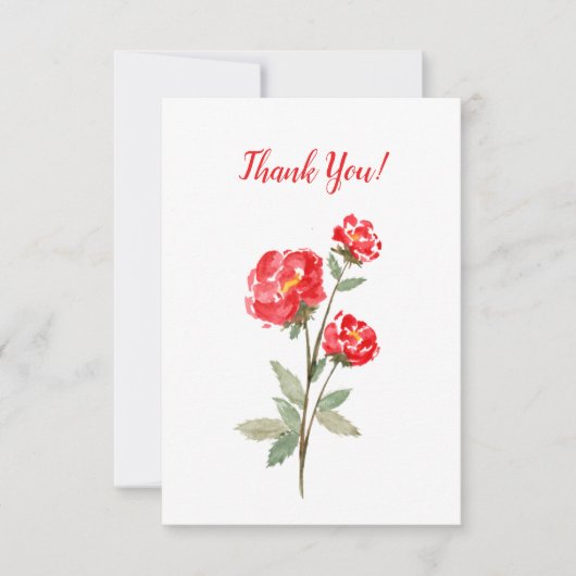 Kleine Rote Rose Blume Dankeskarte (Vorderseite)
