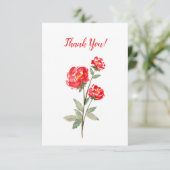 Kleine Rote Rose Blume Dankeskarte (Stehend Vorderseite)