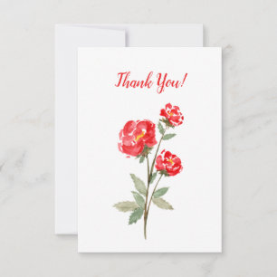 Kleine Rote Rose Blume Dankeskarte