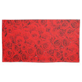 Kleine Rote Rosen Elegante Blumengröße Kissenbezug (Vorderseite)
