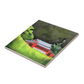 Kleine rote Scheune Landschaftsfliesen. Fliese (Seite)