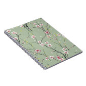 Kleine rote und gelbe Blume auf grünem Hintergrund Notizblock (Rechte Seite)