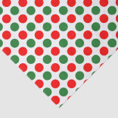 Kleine rote und grüne Polka-Punkte Seidenpapier (Detail)