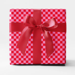 Kleine rote und rosa Karos Geschenkpapier
