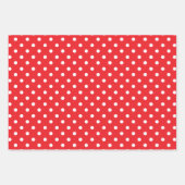 Kleine rote und weiße Punkte Geschenkpapier Set (Vorderseite)
