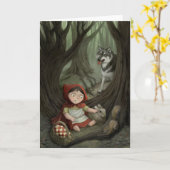 Kleine Rotkäppchen-Gruß-Karte Karte (Gelbe Blume)